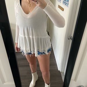 Free people white long sleeve